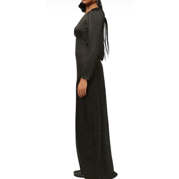 WEWOREWHAT Cowl Back Mini Polka Dot Black Maxi Dress - Size 6 - NWT - Picture 3 of 5